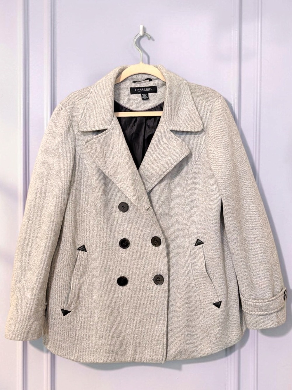 Liverpool Jeans Company Gray Double Breasted Peacoat